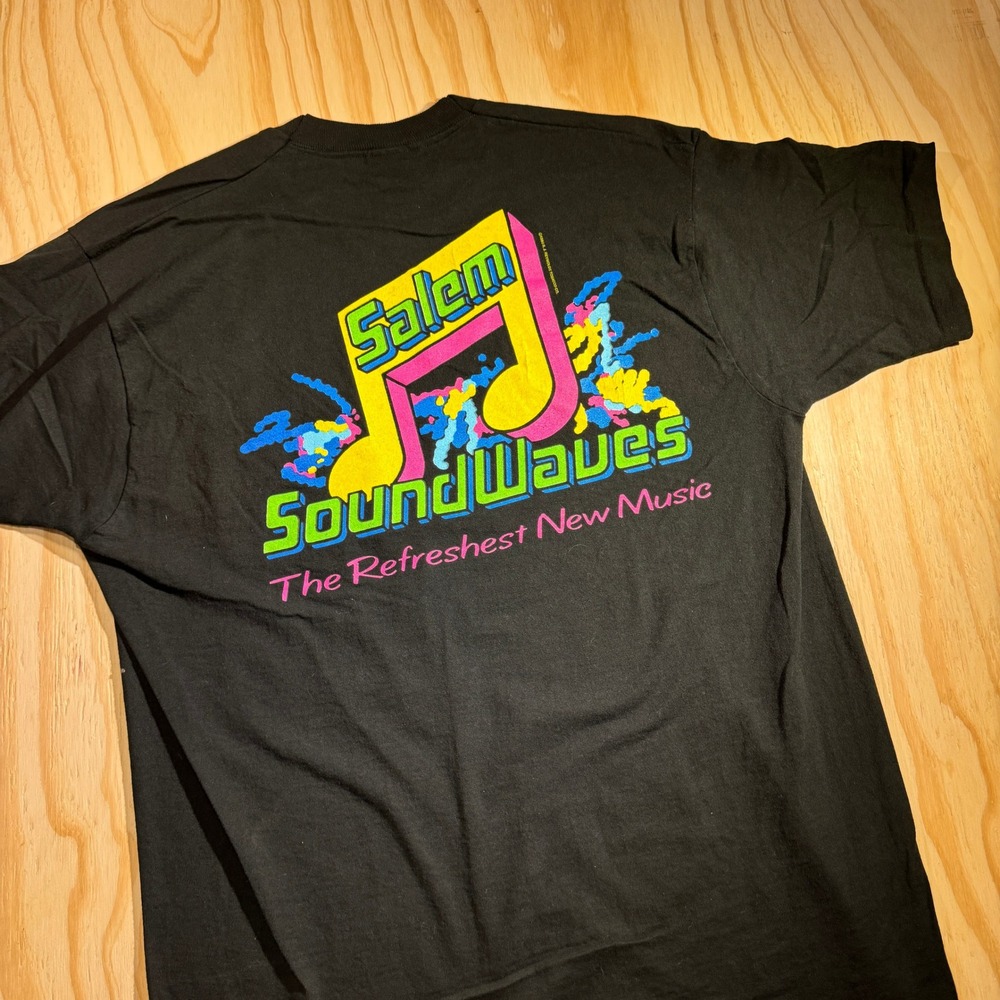 Fruit of the Loom Men's Salem SoundWaves Pocket Tee Black Vintage Size XL